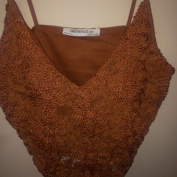 Zara floral textured crop top - Picture 3 of 5